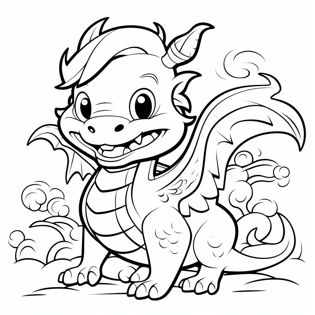 раскраска дракон символ года для детей