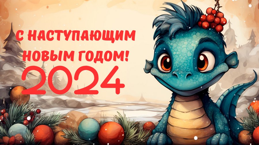 открытки с наступающим годом дракона 2024
