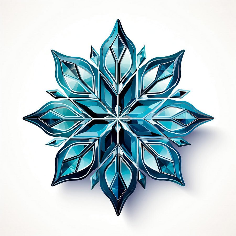 снежинки голубого цвета из кристаллов